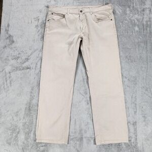 Mott & Bow Jeans Mens 38x32 Beige Slim Mercer Stretch Denim Pants Casual Chino